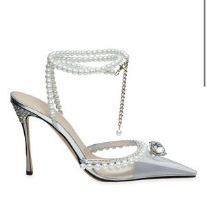 Mach & Mach Diamond Of Elizabeth PVC Embellished High-Heel Pumps